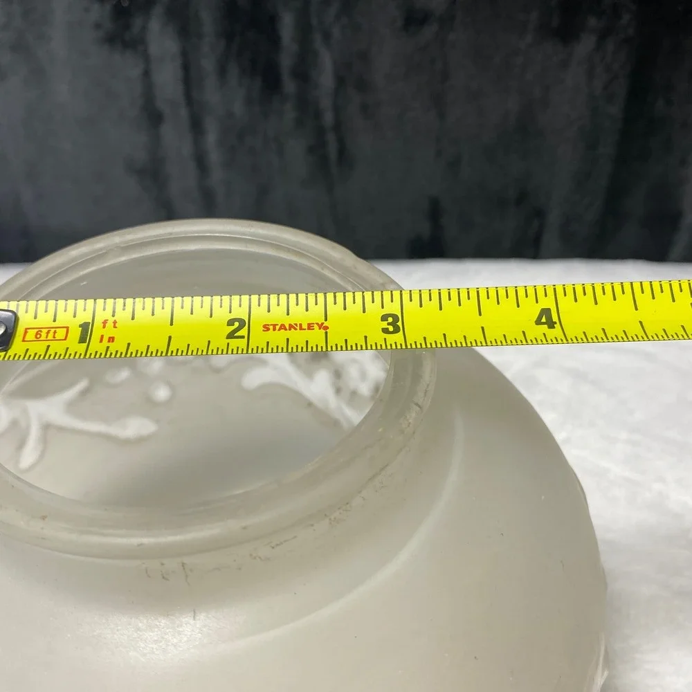 Frosted‎ Glass Lamp Shade Floral Etched Globe Fixture Replacement Part